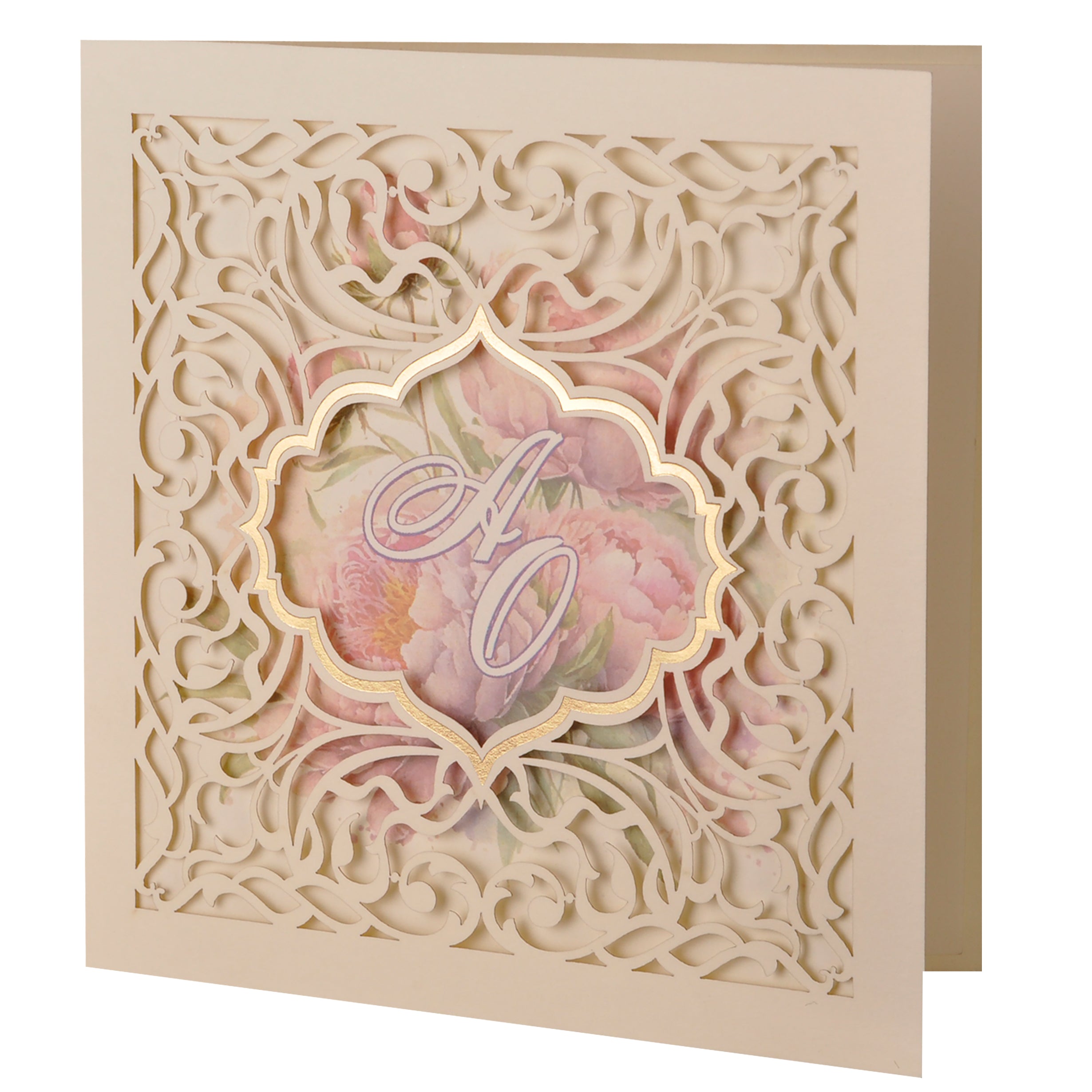 Весільне запрошення з піонами, Весільні запрошення, весільні запрошення з лазерною висічкою, приглашение на свадьбу, пригласительные на свадьбу, свадебный приглашения с пионами